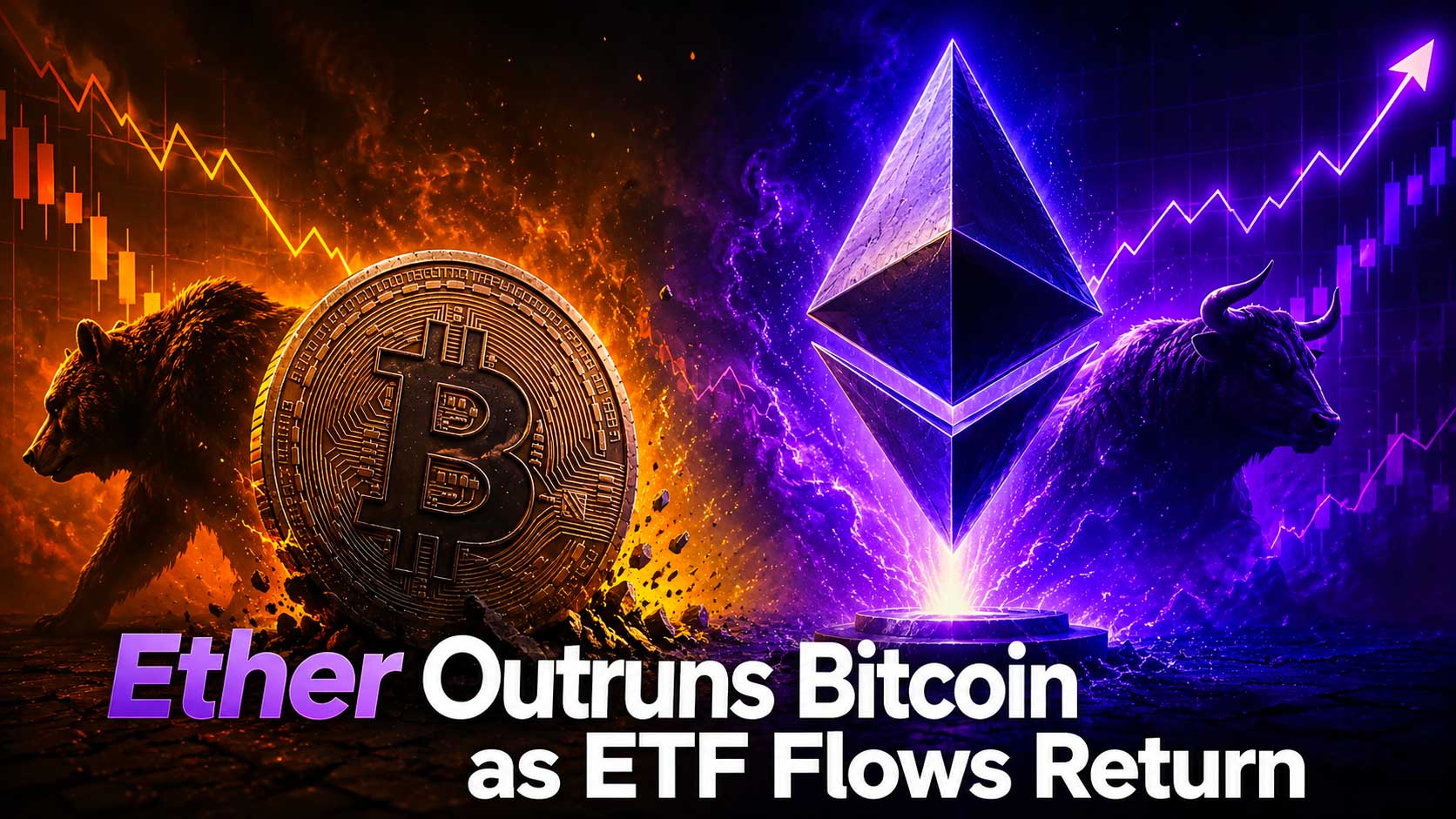 Ether lascia indietro Bitcoin mentre BlackRock guida il ritorno dei capitali